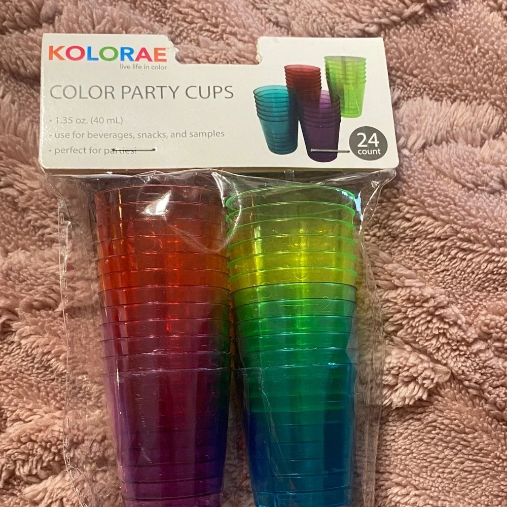 Kolor Vibrant Mini Party Cups and Spoons Set